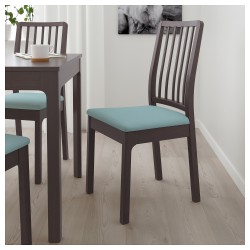 Фото4.Кресло, темно-коричневый, сиденья Orrsta светло-голубой EKEDALEN IKEA 492.652.25